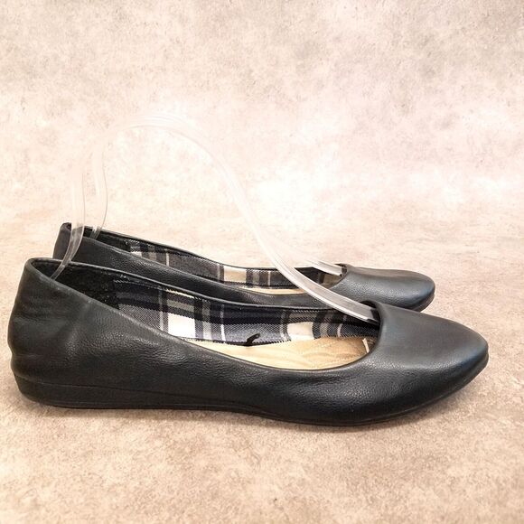 Basic Editions Womens Size 9 Black Slip On Ballet Flats - Picture 6 of 11